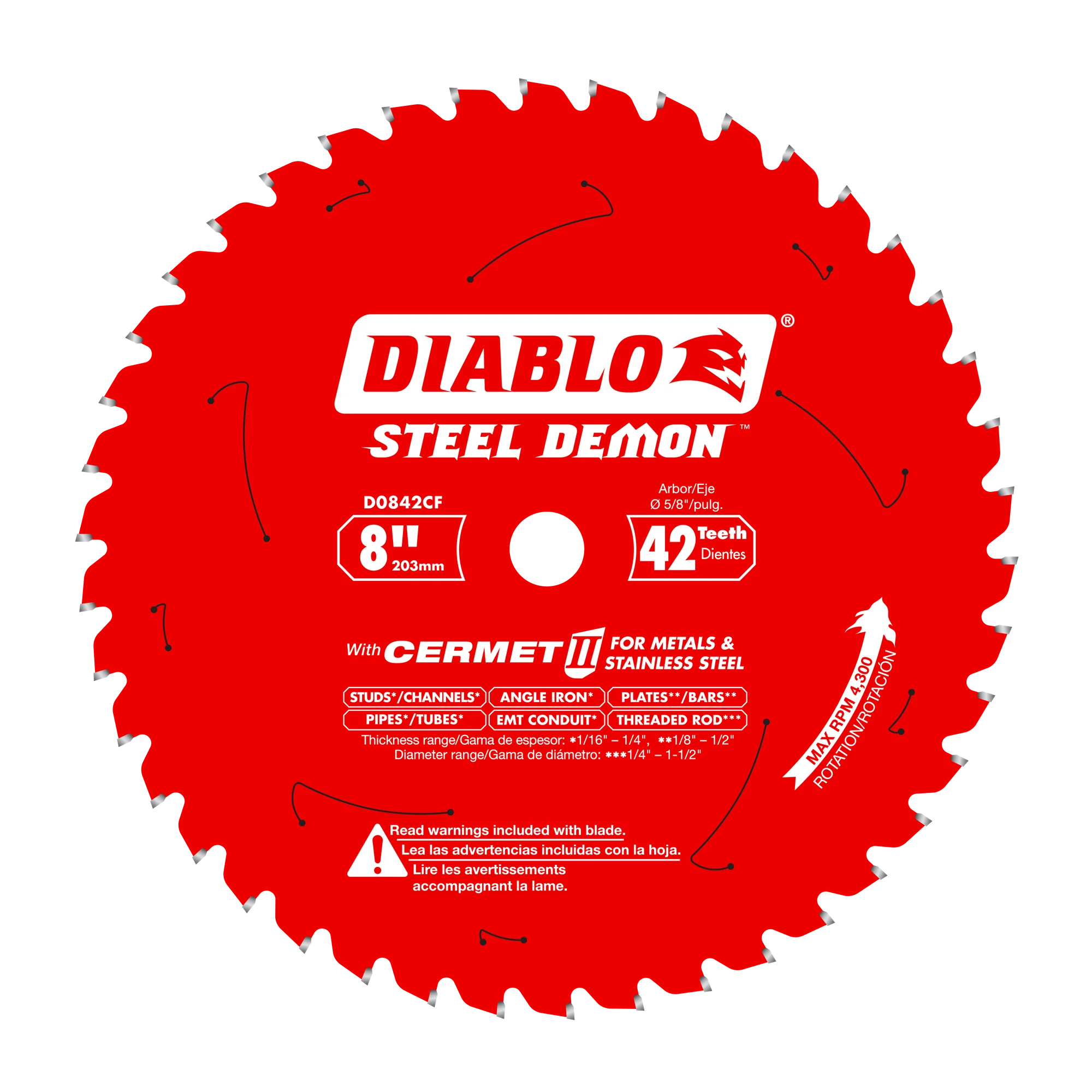 8″ x 42-Teeth Steel Demon™ Cermet II Saw Blade for Thick Metal