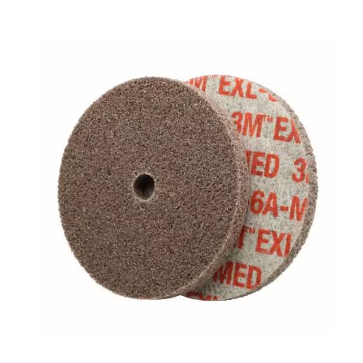 Scotch-Brite™ EXL Unitized Wheel, XL-UW, 6A Medium, 3 in x 1/4 in x 3/8 in, 40 ea/Case