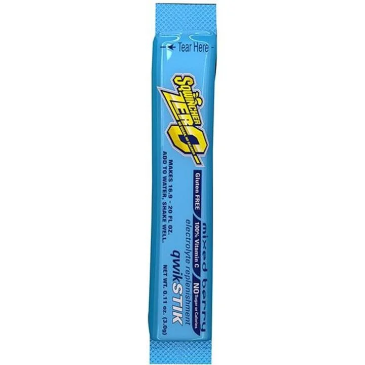 Sqwincher Zero Qwik Stik Electrolytes Replacement Single Serve Mixed Berry